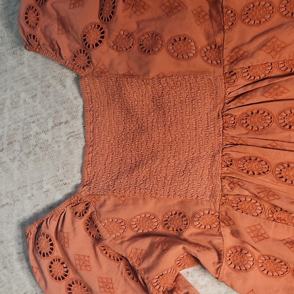 Shyanne Rust Eyelet Mini Dress - Picture 12 of 15